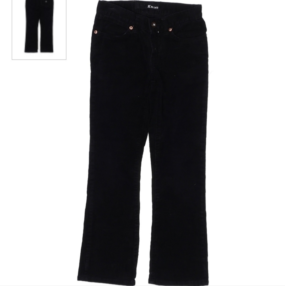 Krew K Slims Black Corduroy Pants Cords Boy's 24 Casual Neutral Basic Everyday